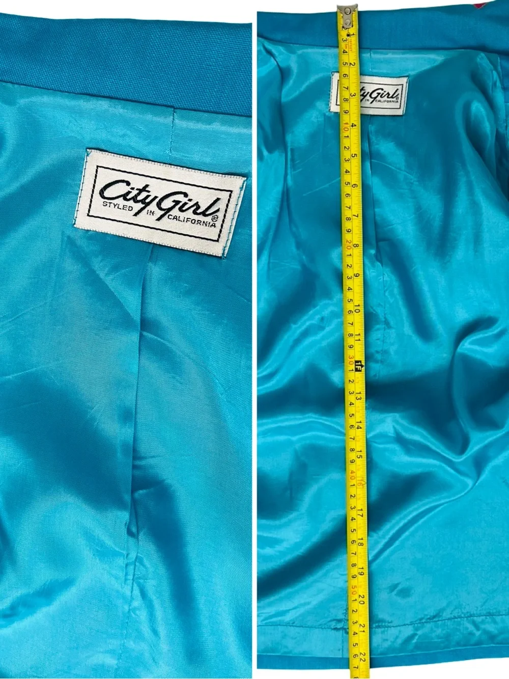 Vintage 80’s Women’s Turquoise Blazer by City Girl Los Angeles